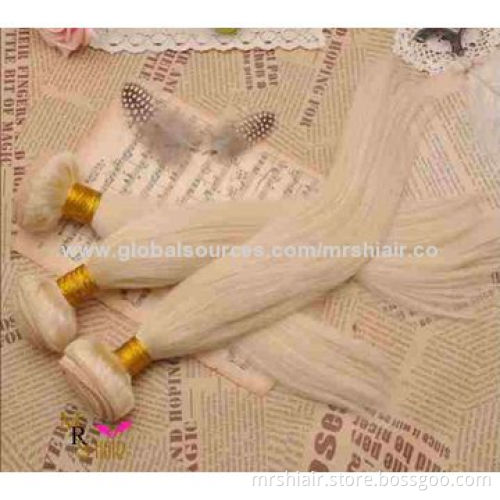 24-inch Top Quality Blond Color Straight European Virgin Hair Weaves